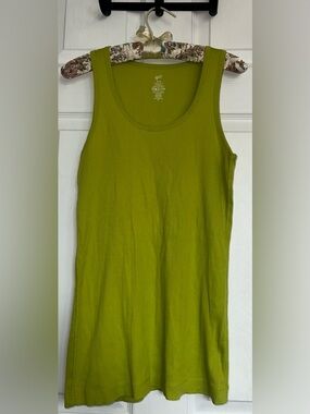 Olive Green Ribbed Scoop Neck Tank